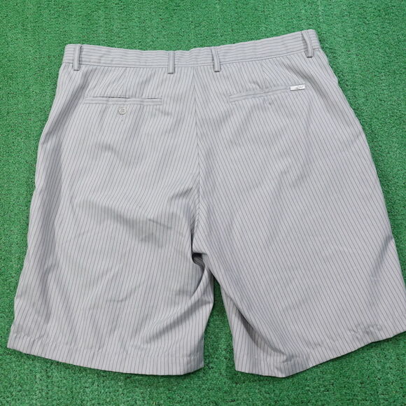GREG NORMAN FOR TASSO ELBA GREY STRIPED GOLF SHORTS MENS SIZE 38 POLYESTER - Picture 3 of 6